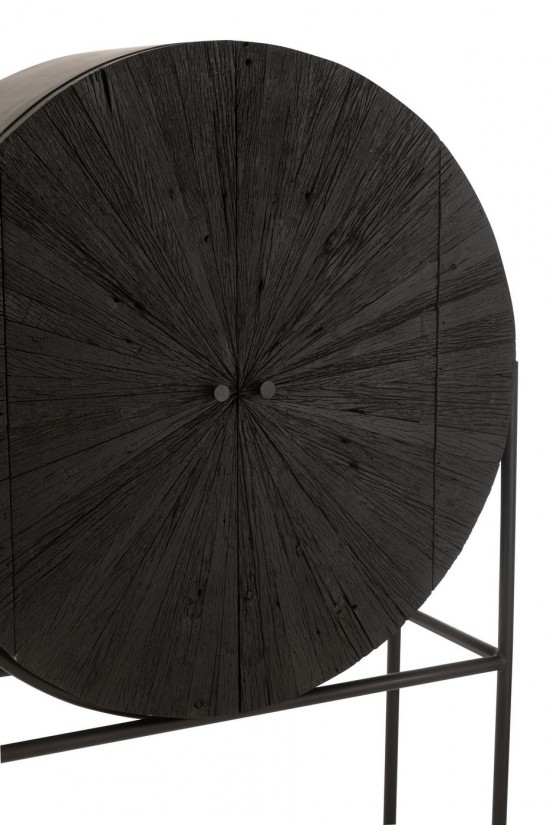 J-Line J Line armoires bar meubles Armoire Bar Shanil Bois Recycle Mdf Noir.