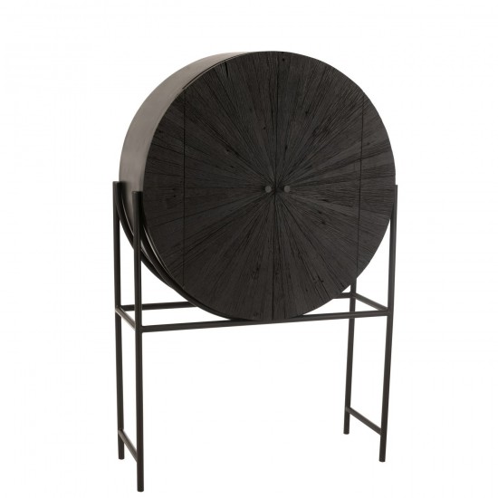 J Line Armoire Bar Shanil Bois Recycle Mdf Noir JLine 46007 by Jolipa 46007.