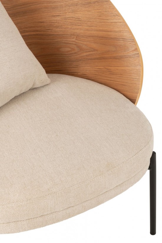 J-Line J Line chaises lounges Chaise Lounge Lone Contreplaque Metal Naturel Beige.