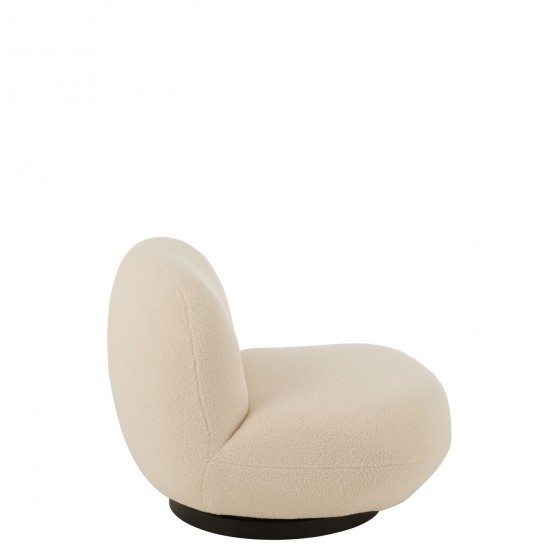J-Line J Line chaises lounges Jolipa Chaise Lounge Neige Bois De Peuplier Mousse Blanc Noir.