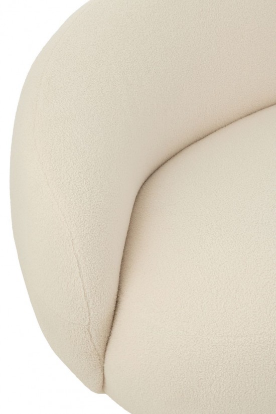 J-Line Poltrona Neve Legno Di Pioppo/Spugna Bianco.