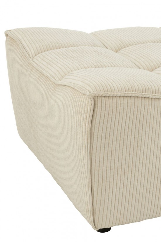 Jolipa Pouf Grid Bois De Peuplier Mousse Biege.