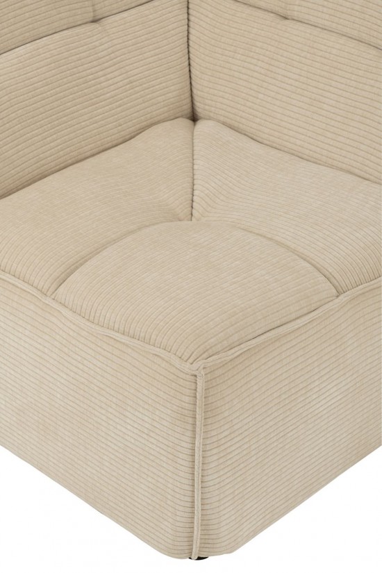 J-Line J Line fauteuils Sofa Coin Grid Bois De Peuplier Mousse Beige.