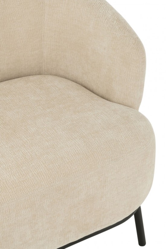 J-Line J Line chaises lounges Chaise Lounge Mars Bois De Peuplier Mousse Beige.