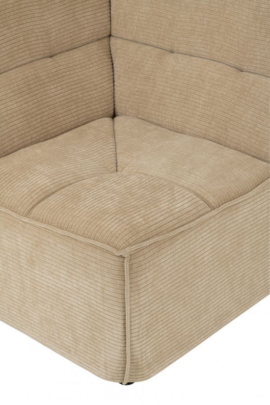 J-Line J Line fauteuils Sofa De Coin Grid Bois De Peuplier Mousse Beige Fonce.