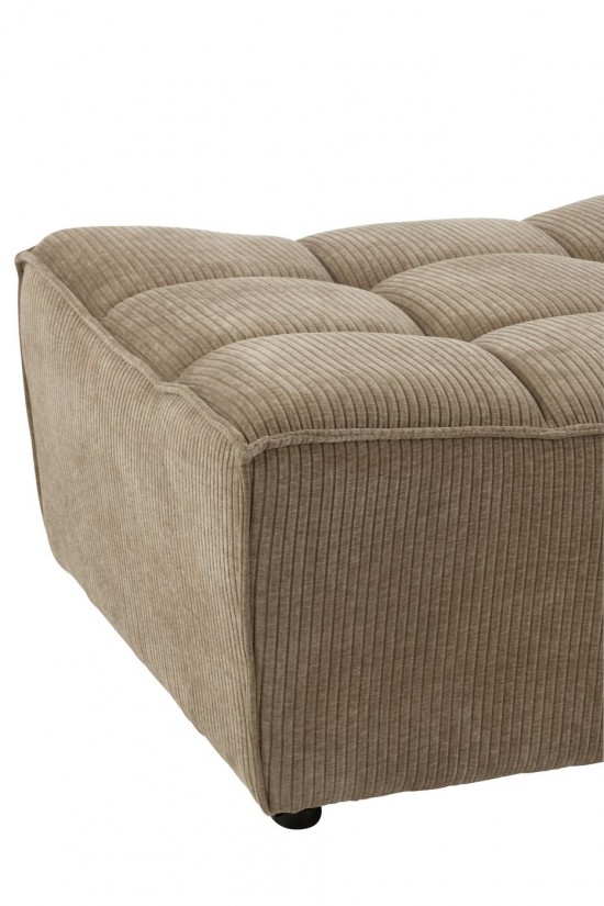 Jolipa Pouf Grid Bois De Peuplier Mousse Taupe Fonce.