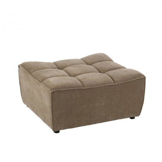 J Line Pouf Grid Bois De Peuplier Mousse Taupe Fonce JLine 46056 by Jolipa 46056.