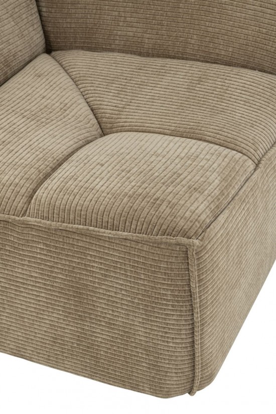 J-Line J Line fauteuils Sofa Coin Grid Bois De Peuplier Mousse Taupe Fonce.