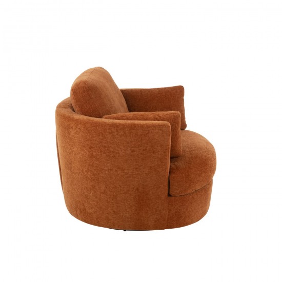 J-Line J Line fauteuils Jolipa Fauteuil Pivotant Bois De Peuplier Mousse Rouille.