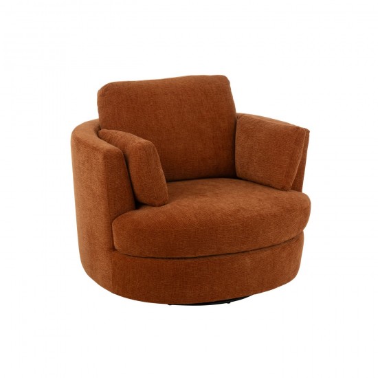 J Line Fauteuil Pivotant Bois De Peuplier Mousse Rouille JLine 46063 by Jolipa 46063.