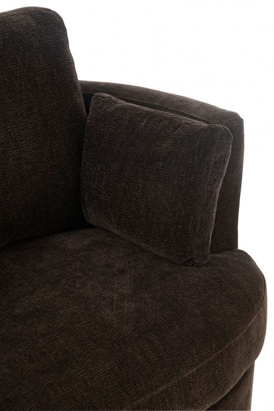 J-Line J Line fauteuils Fauteuil Pivotant Bois De Peuplier Mousse Marron Fonce.