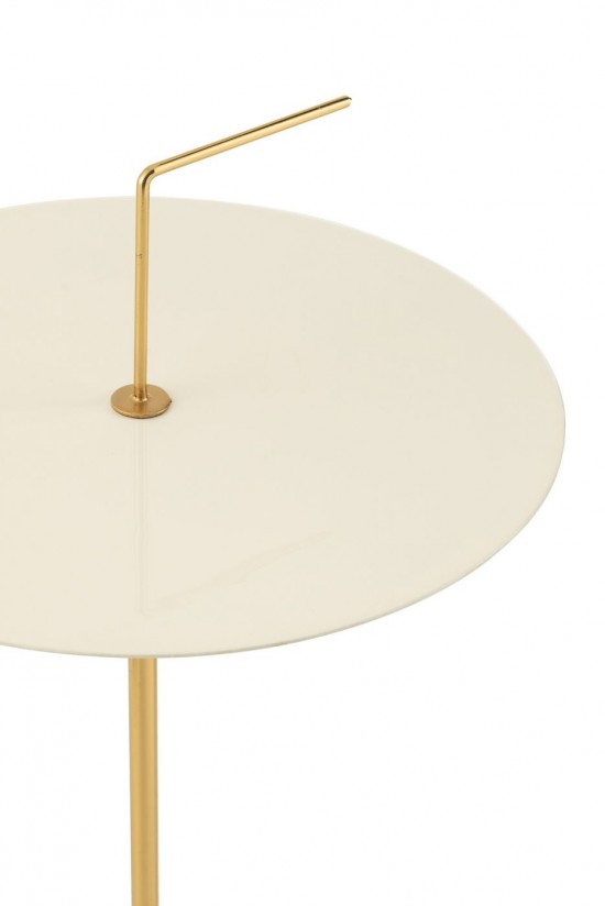 J-Line J Line tables d appoint bouts de canapé Jolipa Table D Appoint Disque Metal Blanc Or.