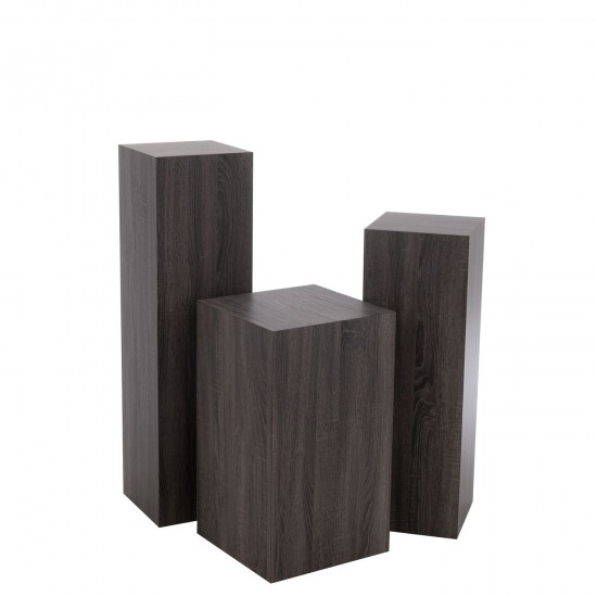 J-Line J Line sets de socles piédestals Jolipa Socle Rectangle Gris Mdf Placage Large.