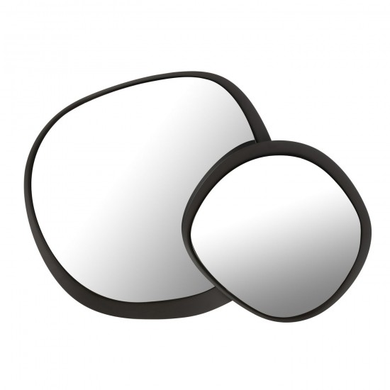 Jolipa Miroir Mural Metal Verre Noir Large.