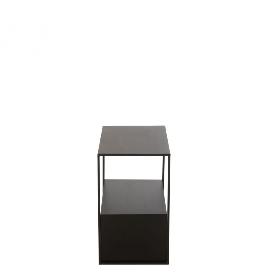 J-Line J Line tables d appoint bouts de canapé Jolipa Table Gigogne Rectangle Metal Mdf Noir.