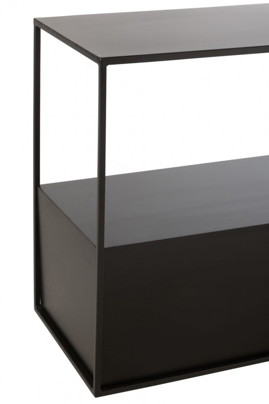Jolipa Table Gigogne Rectangle Metal Mdf Noir.