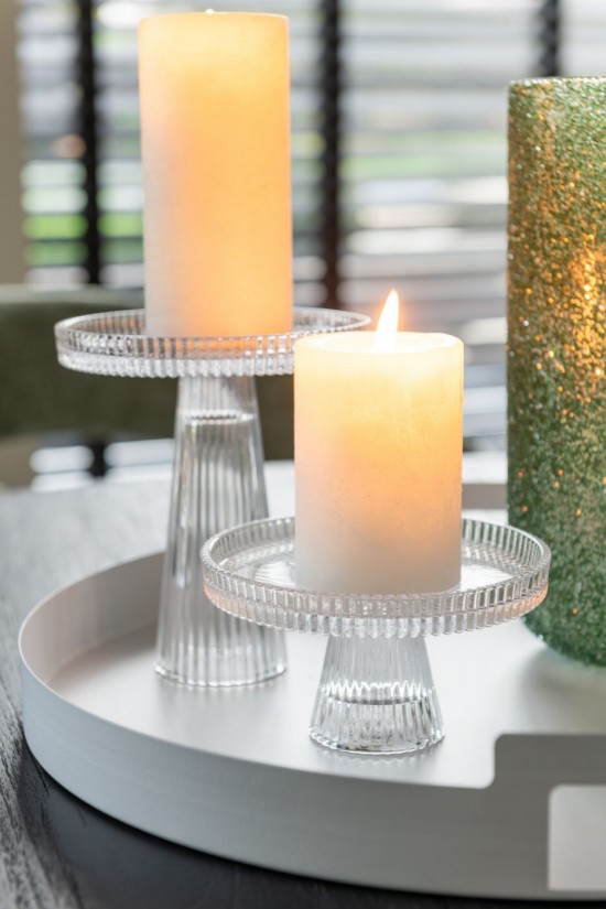 Jolipa Set De 3 Plateau Rond Metal Blanc.