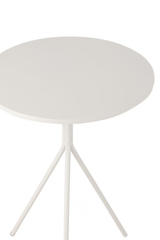 J-Line J Line tables d appoint bouts de canapé Jolipa Table De Salon Rond Metal Blanc.