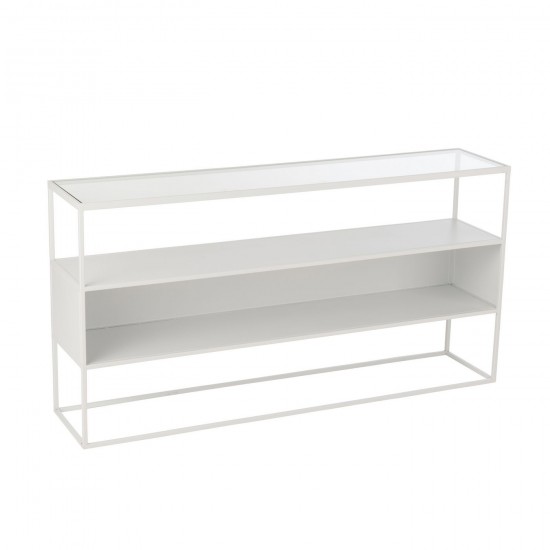 J Line Console Carré Metal Verre Blanc JLine 46210 by Jolipa 46210.