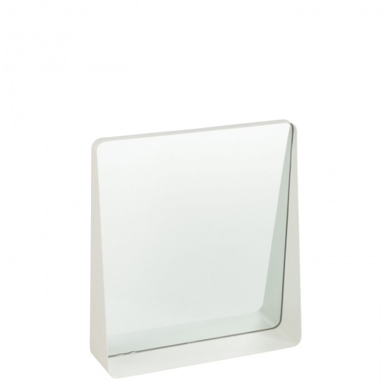 J Line Miroir Mural Carré Metal Verre Blanc JLine 46254 by Jolipa 46254.