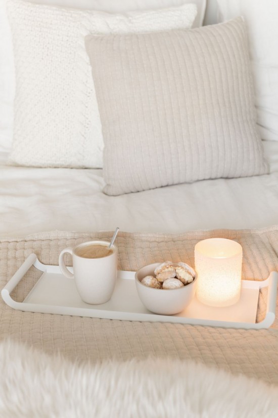 Jolipa Set De 2 Plateau Rectangle Metal Blanc.