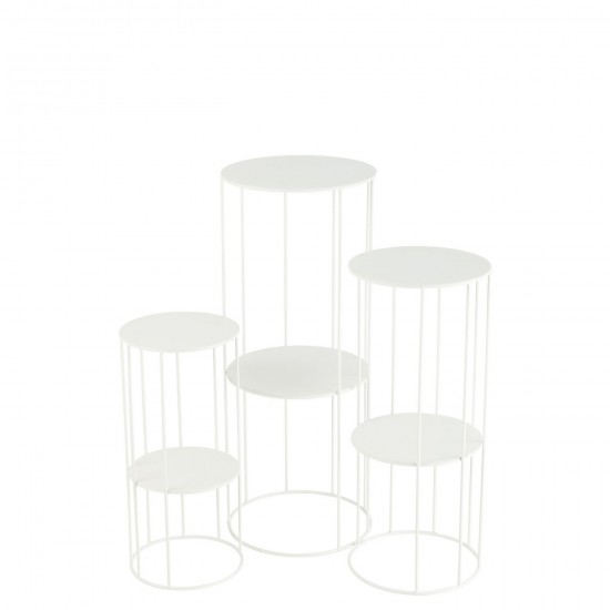 J Line Set De 3 Stand De Fleurs Metal Blanc JLine 46259 by Jolipa 46259.