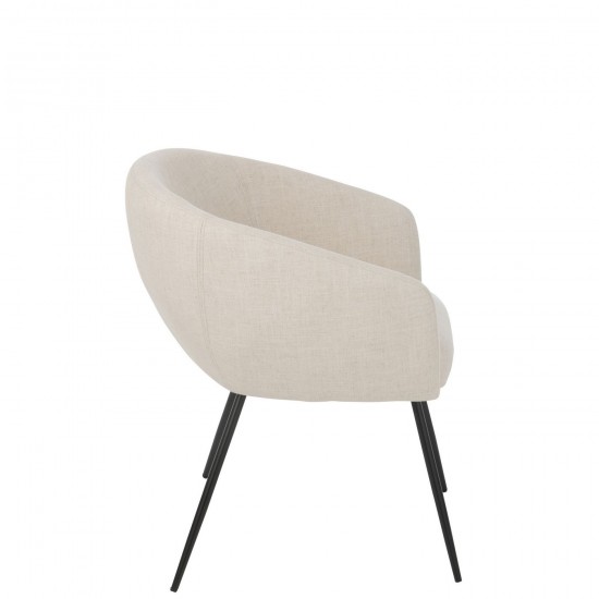 J-Line J Line chaises de repas Jolipa Chaise Wales Acier Mousse Ivoire.