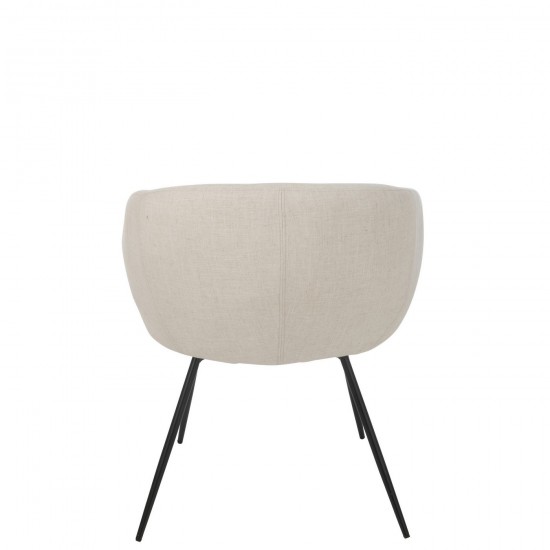 Jolipa Chaise Wales Acier Mousse Ivoire.