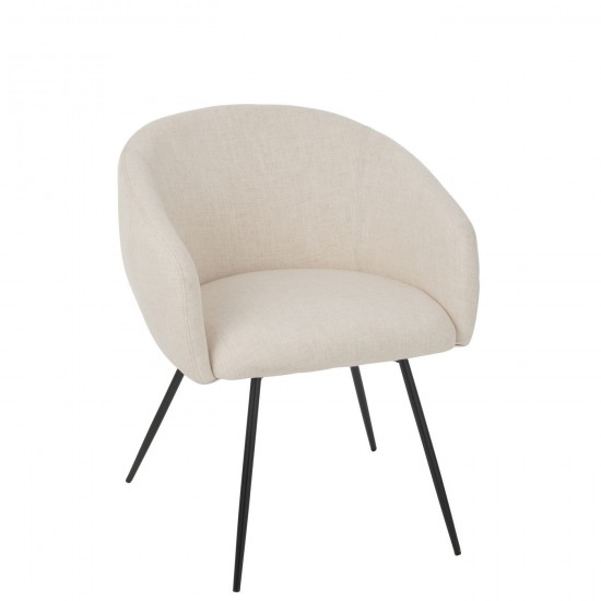 J Line Chaise Wales Acier Mousse Ivoire JLine 46306 by Jolipa 46306.