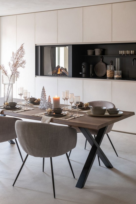 J-Line Silla Wales Acero/Espuma Gris .