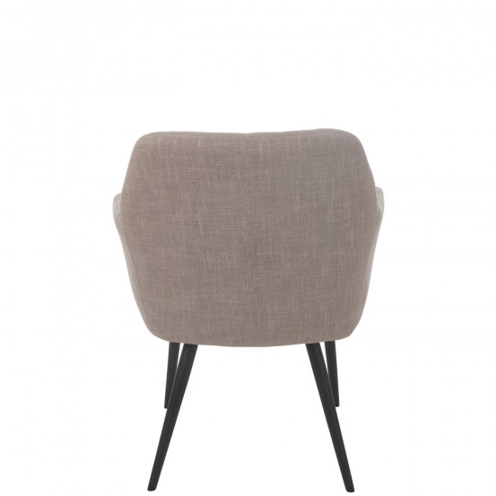 Jolipa Chaise Miles Acier Mousse Taupe.