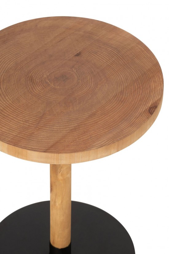 Jolipa Set De 2 Table Gigogne Ron Mdf Bois De Pin Naturel Noir.
