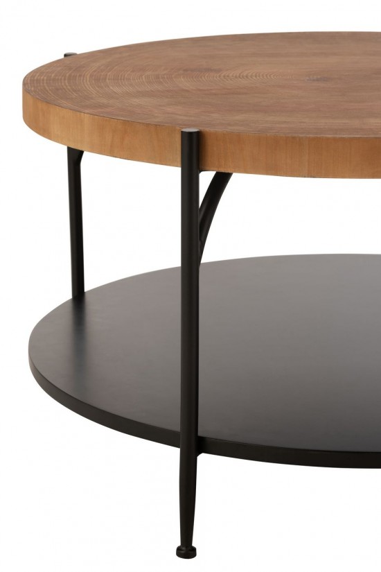 J-Line J Line tables de salon basse Jolipa Table De Salon Voni Mdf Fer Noir Naturel.