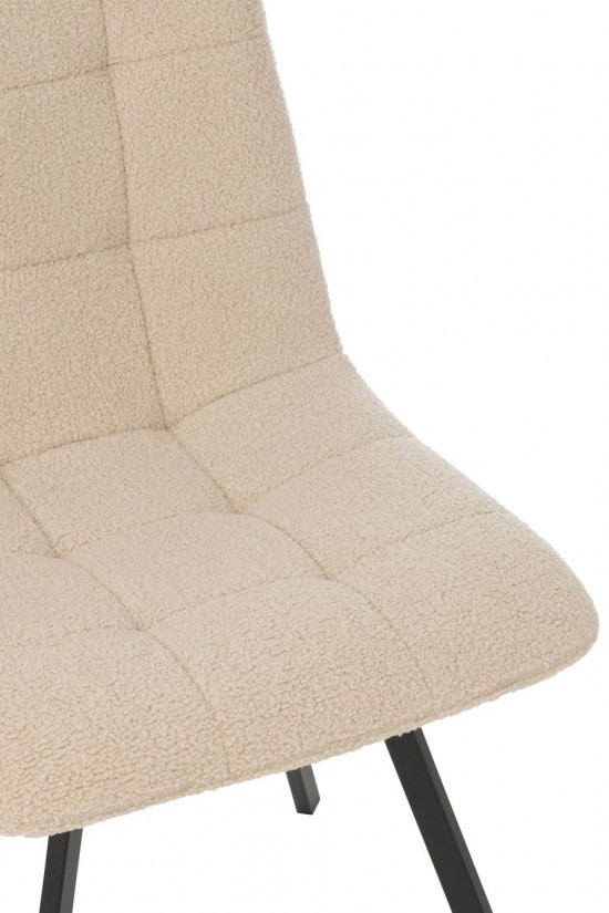 J-Line J Line chaises de repas Chaise Clark Metal Polyester Blanc.