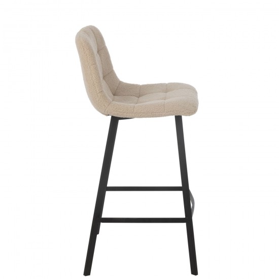 J-Line J Line chaises tabourets de bar Jolipa Chaise De Bar Kent Metal Polyester Blanc.