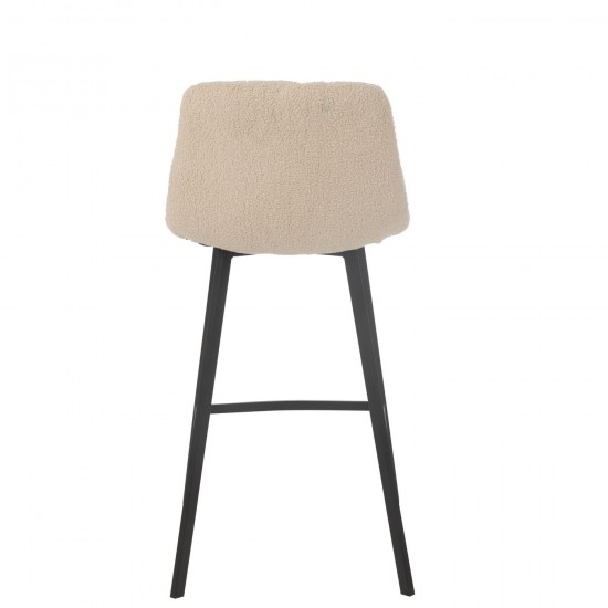 Jolipa Chaise De Bar Kent Metal Polyester Blanc.