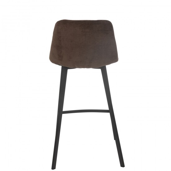 Jolipa Chaise De Bar Kent Metal Polyester Brun.