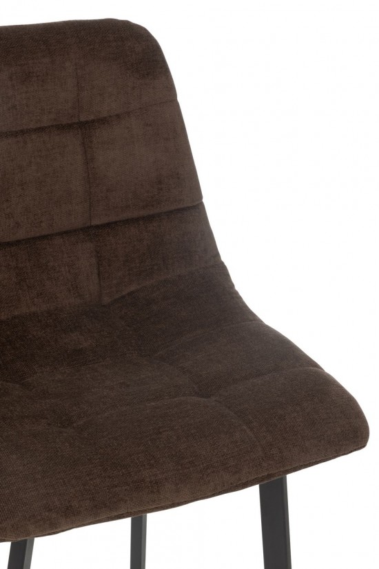 J-Line J Line chaises tabourets de bar Chaise De Bar Kent Metal Polyester Brun.