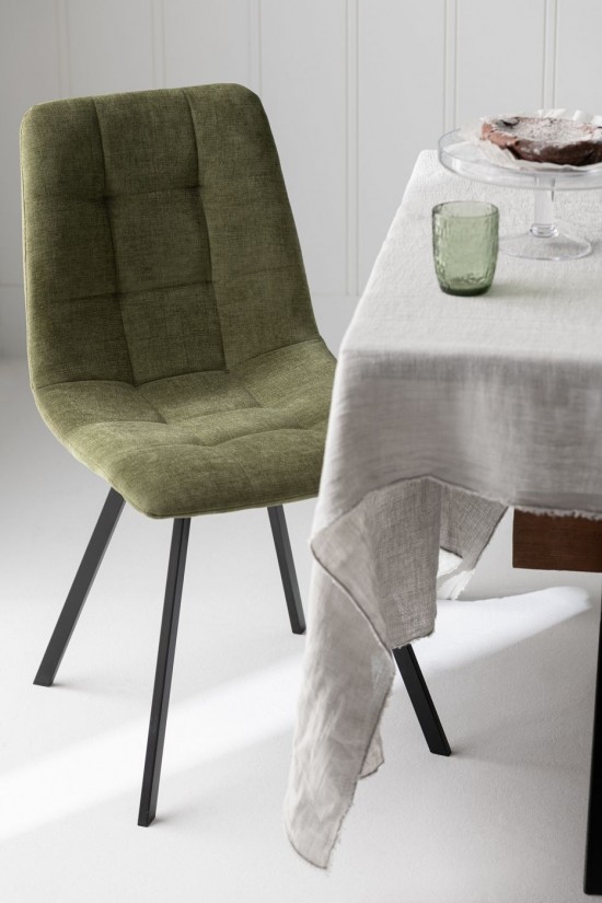 J-Line Silla De Comedor Clark Metal/Poliester Verde.