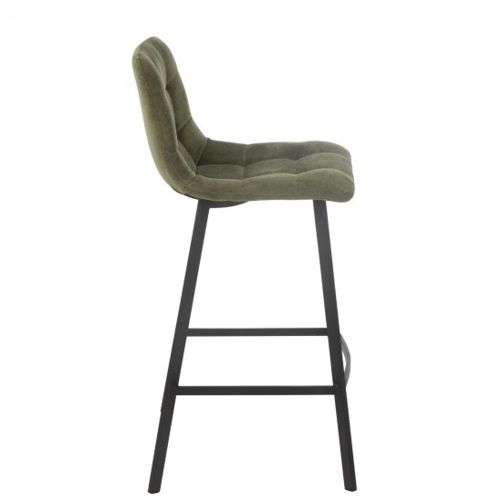 J-Line J Line chaises tabourets de bar Jolipa Chaise De Bar Kent Metal Polyester Vert.