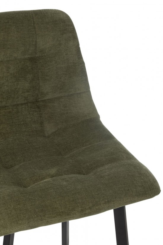 J-Line J Line chaises tabourets de bar Chaise De Bar Kent Metal Polyester Vert.