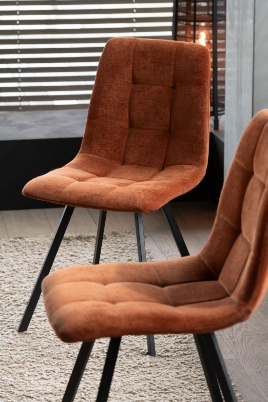 J-Line Silla De Comedor Clark Metal/Poliester Oxido.