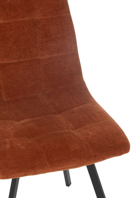 J-Line J Line chaises de repas Chaise Clark Metal Polyester Rouille.