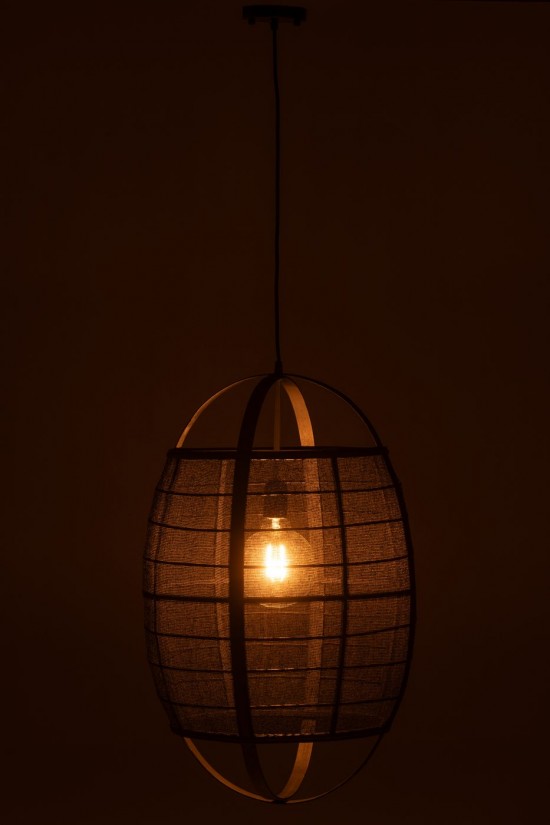 J-Line J Line lampes suspendues suspensions pendantes Jolipa Lampe Suspendue Ion Lin Bambou Noir Large.