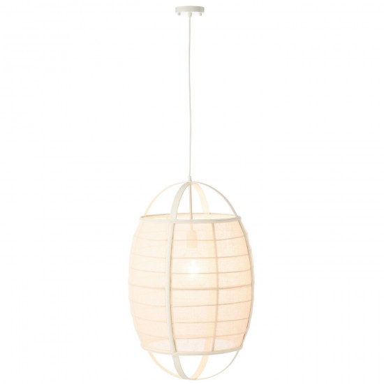 J Line Lampe Suspendue Ion Lin Bambou Blanc Large JLine 46379 by Jolipa 46379.