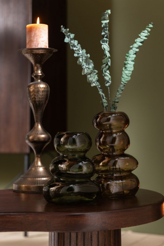 Jolipa Set De 2 Porte Bougie Metal Marron.