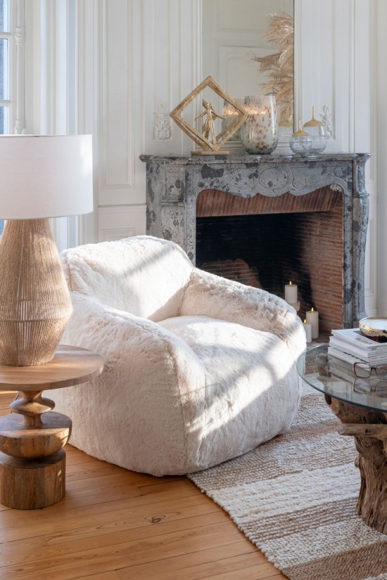 J-Line Sofa Cutie Poliestere Crema Small.