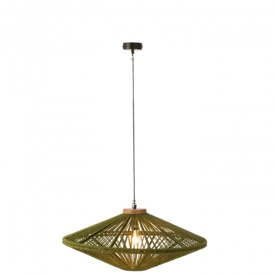 J Line Lampe Suspendue Fer Jute Vert Medium JLine 46457 by Jolipa 46457.