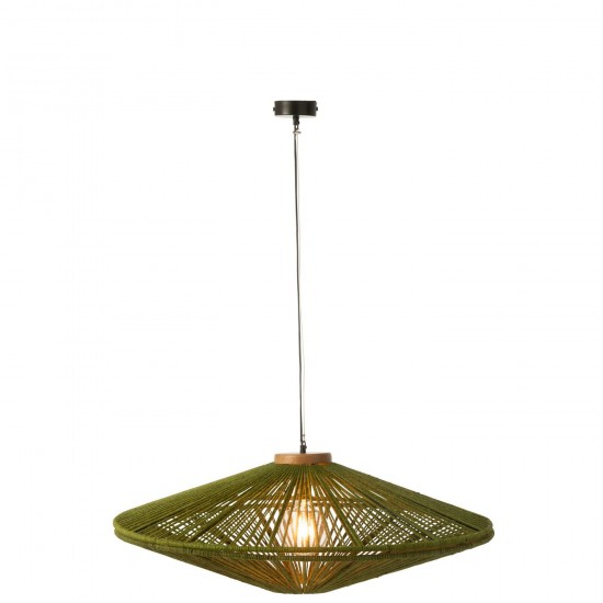 J Line Lampe Suspendue Fer Jute Vert Large JLine 46458 by Jolipa 46458.