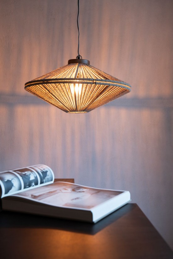 Jolipa Lampe Suspendue Fer Jute Naturel Small.